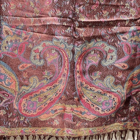 Elegant Shawl in Dark Maroon- Versatile Wrap, Scarf, Poncho, or Cape Soft Rayon - Picture 12 of 16